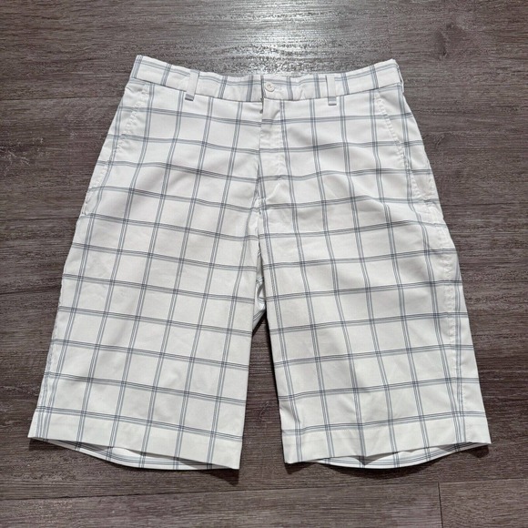 Nike Golf Shorts Mens 30 White Check Plaid Performance Golfer‎ Outddor Adult - Picture 1 of 9